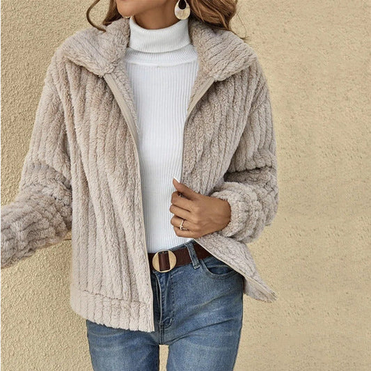 Manteau en Peluche Chaud Décontracté