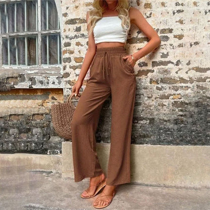 Danièle | Pantalon Décontracté de Couleur Unie