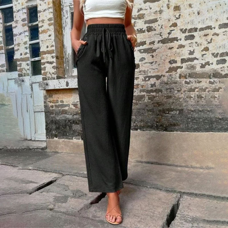 Danièle | Pantalon Décontracté de Couleur Unie