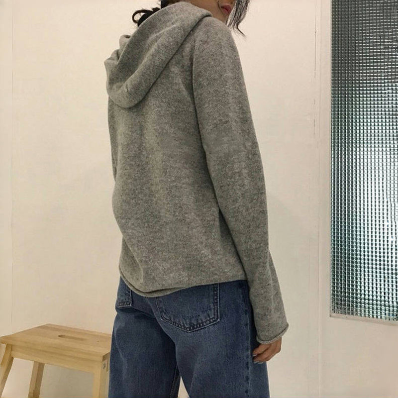 Bérénice | Pull à Capuche de Couleur Unie