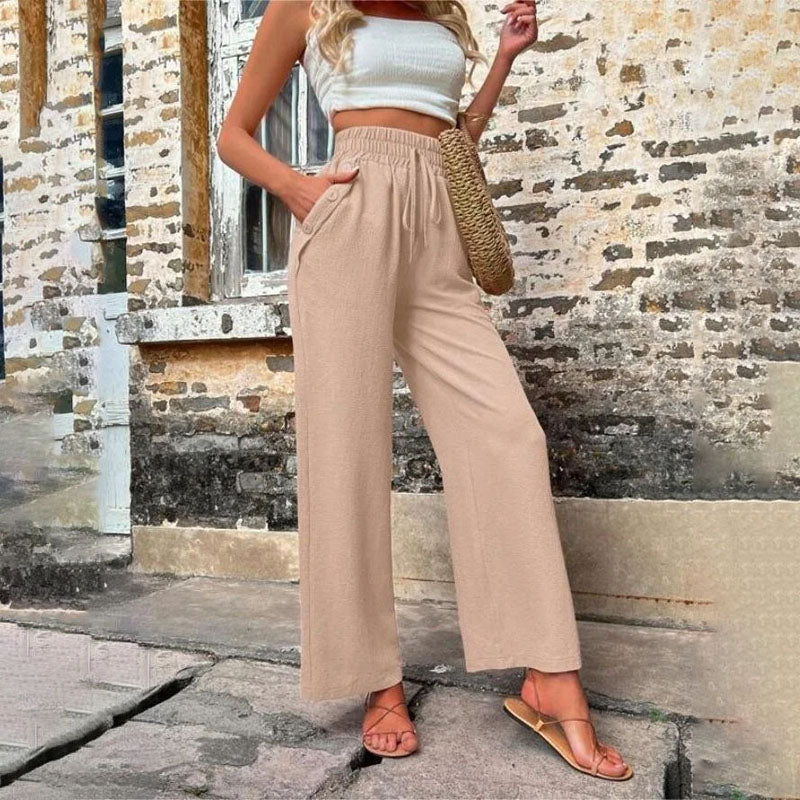 Danièle | Pantalon Décontracté de Couleur Unie