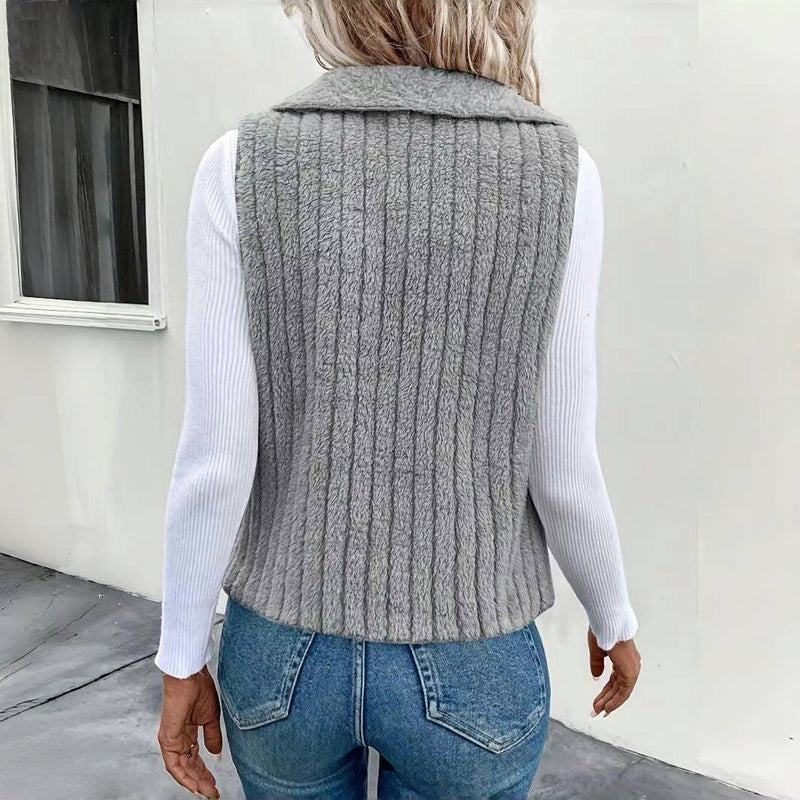 Cardigan Décontracté de Couleur Unie