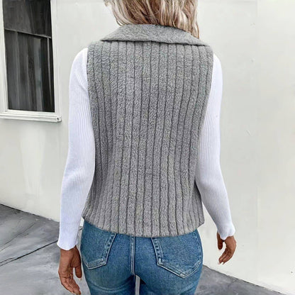 Cardigan Décontracté de Couleur Unie