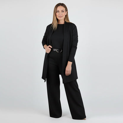 Florence | Ensemble 3 Pièces avec Cardigan Long - Noir
