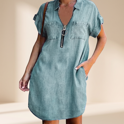 Robe-Chemise en Jean Bleu lac - Sophie Laurent Paris