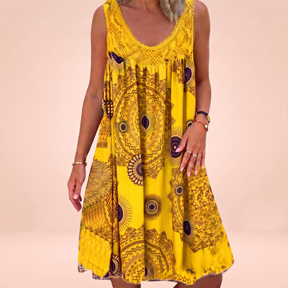 Robe imprimée mandala jaune - Sophie Laurent Paris