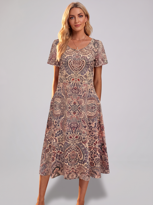 Ambre | Robe Vintage à Imprimé Ethnique