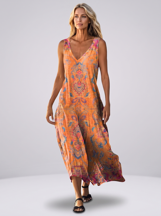 Sixtine | Robe à Imprimé Ethnique Vintage