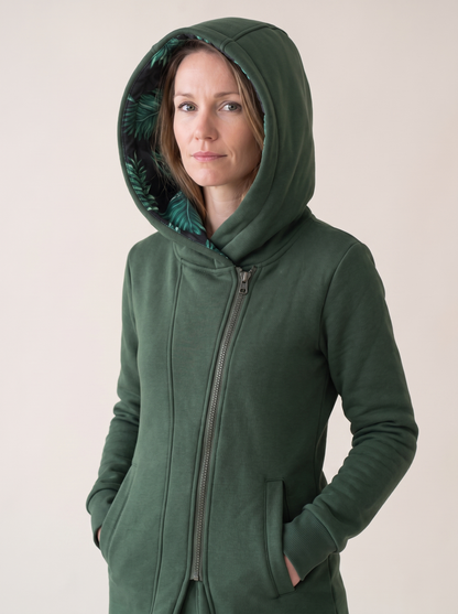 Solène | Manteau à Capuche Chaud et Léger - détail de la capuche doublée