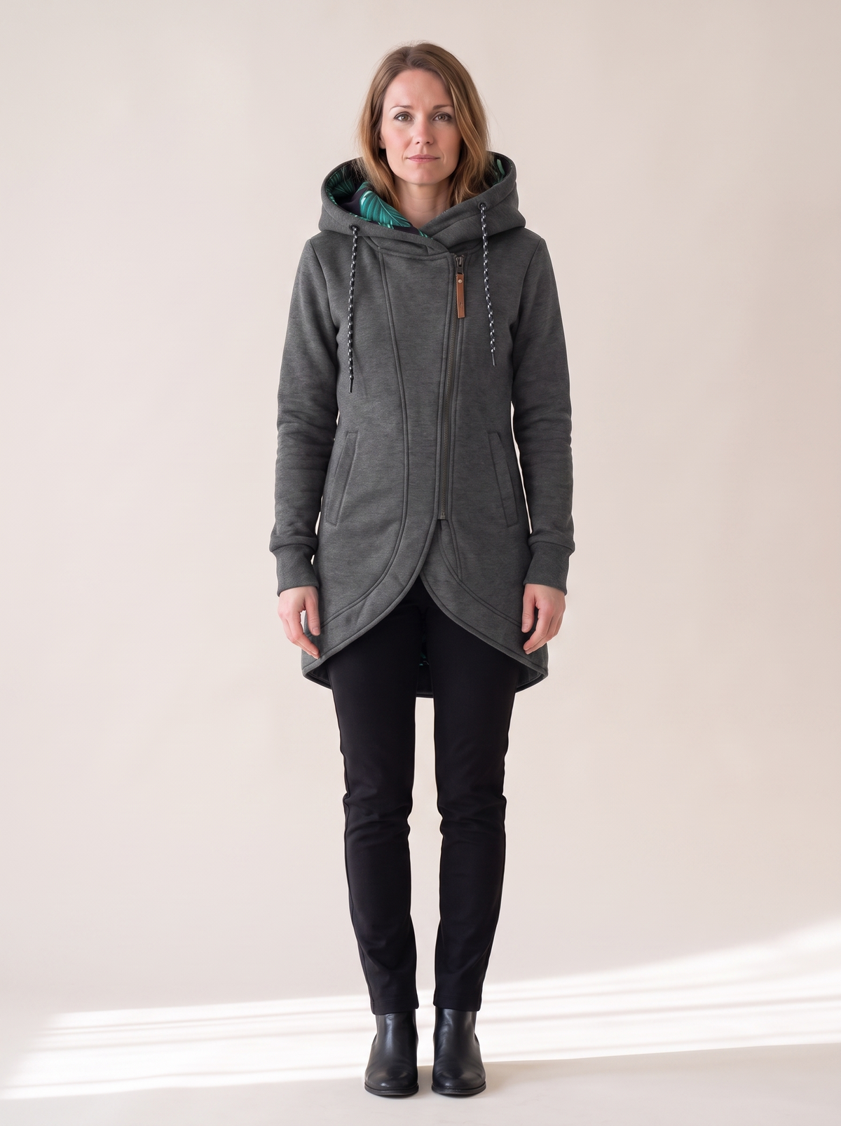 Solène | Manteau à Capuche Chaud et Léger - Gris