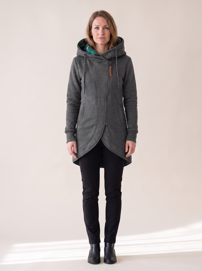 Solène | Manteau à Capuche Chaud et Léger - Gris