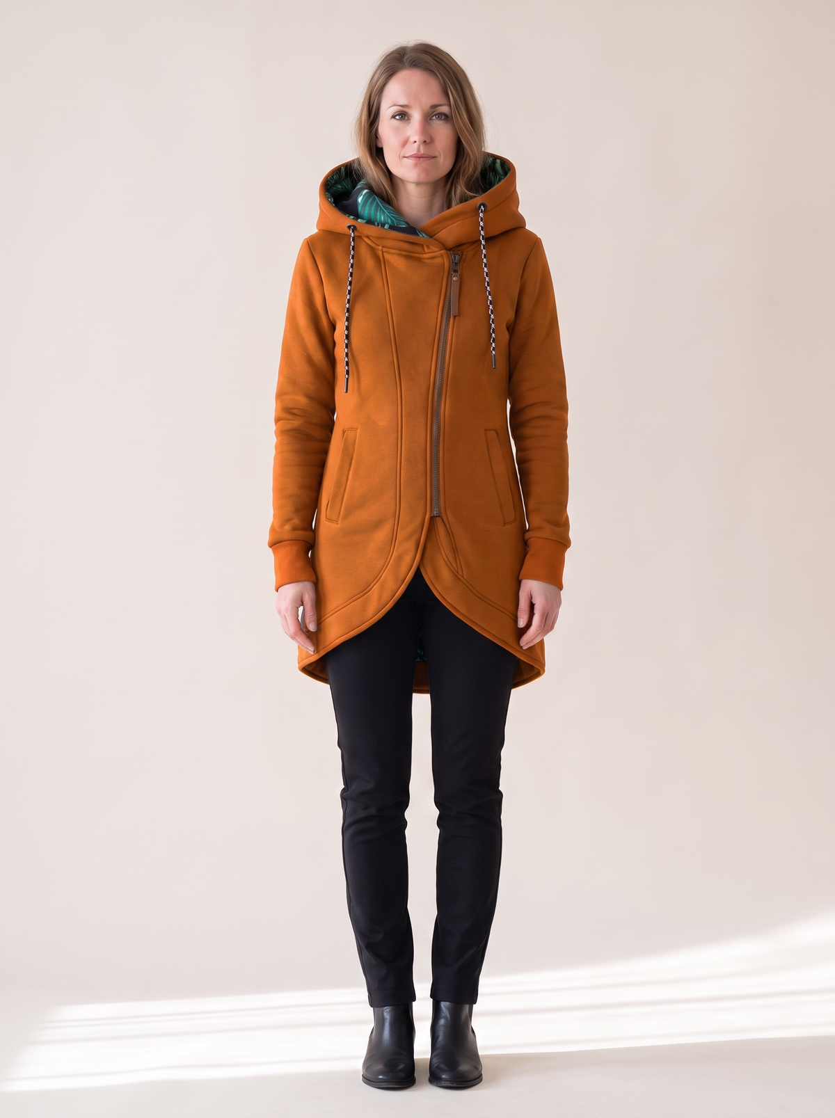 Solène | Manteau à Capuche Chaud et Léger - Rouille