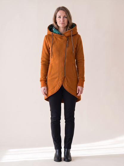 Solène | Manteau à Capuche Chaud et Léger - Rouille