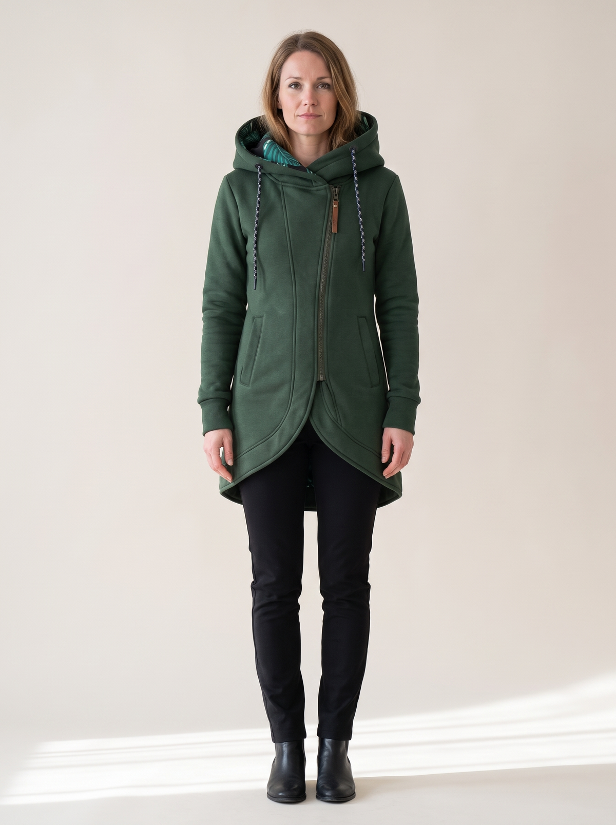 Solène | Manteau à Capuche Chaud et Léger - Vert