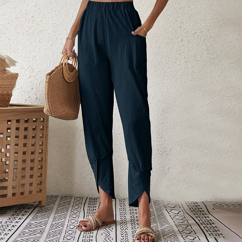 Fabienne | Pantalon Décontracté de Couleur Unie